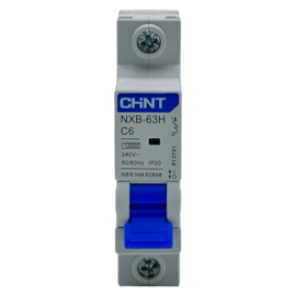 Mini Disjuntor Monopolar Chint NXB-63H 1P C6 10kA