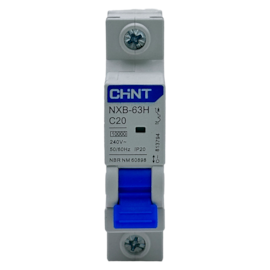 Mini Disjuntor Monopolar Chint NXB-63H 1P Curva C 20A 10kA