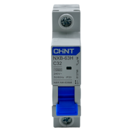 Mini Disjuntor Monopolar Chint NXB-63H 1P Curva C 32A 10kA