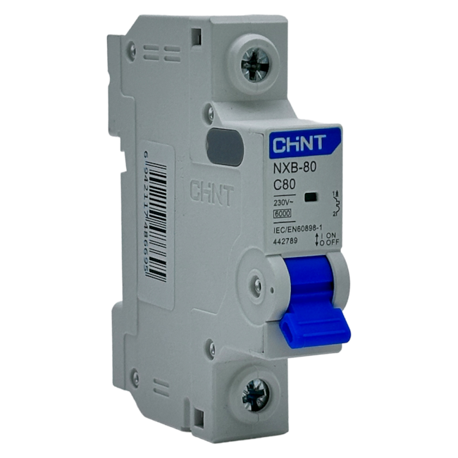 Mini Disjuntor Monopolar Chint NXB-80C 1P Curva C 80A 6kA Mini Disjuntor Monopolar Chint NXB-80C 1P Curva C 80A 6kA