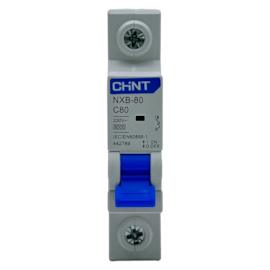 Mini Disjuntor Monopolar Chint NXB-80C 1P Curva C 80A 6kA