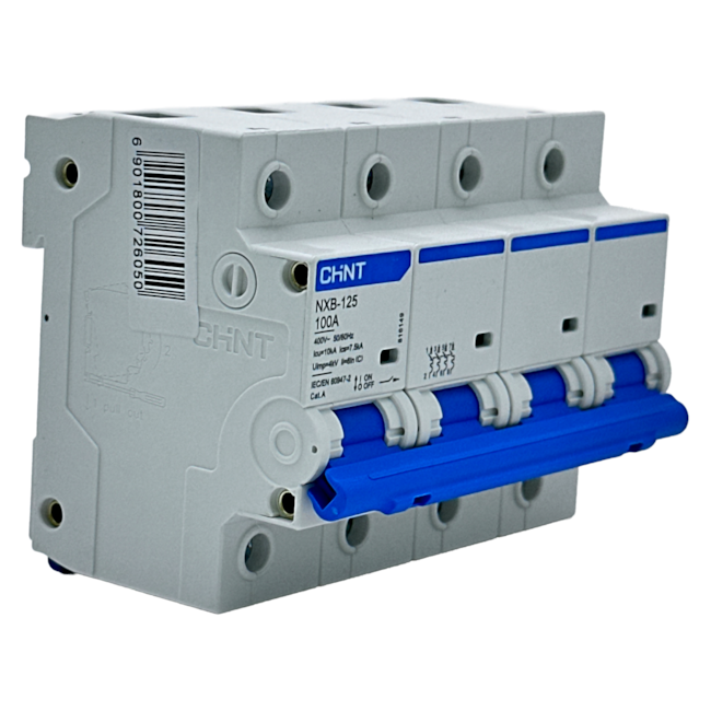 Mini Disjuntor Tetrapolar Chint NXB-125 Curva C 100A 7,5kA