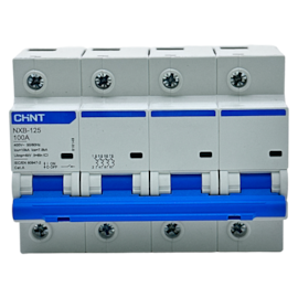 Mini Disjuntor Tetrapolar Chint NXB-125 Curva C 100A 7,5kA