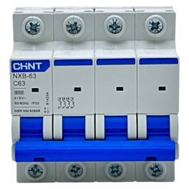 Mini Disjuntor Tetrapolar Chint NXB-63 4P Curva C 63A 6kA