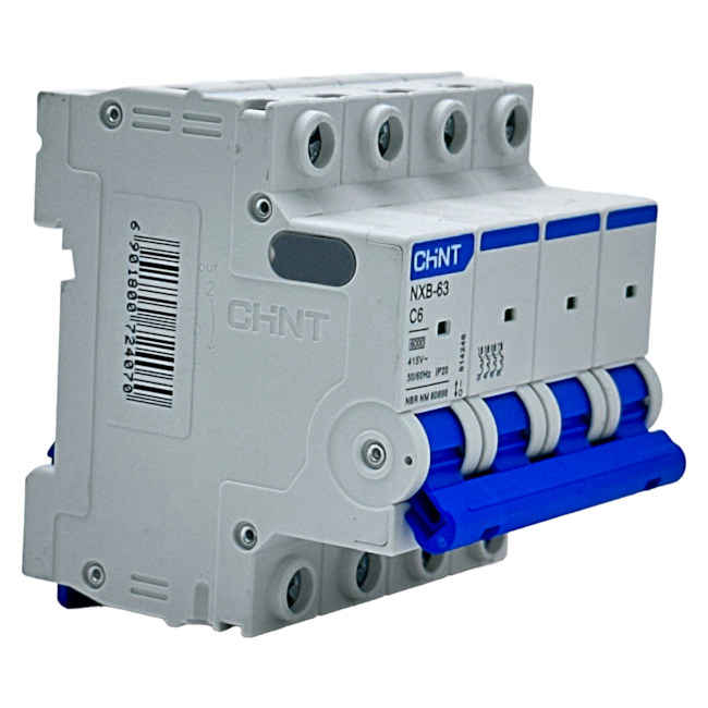 Mini Disjuntor Tetrapolar Chint NXB-63 4P Curva C 6A 6kA Mini Disjuntor Tetrapolar Chint NXB-63 4P Curva C 6A 6kA