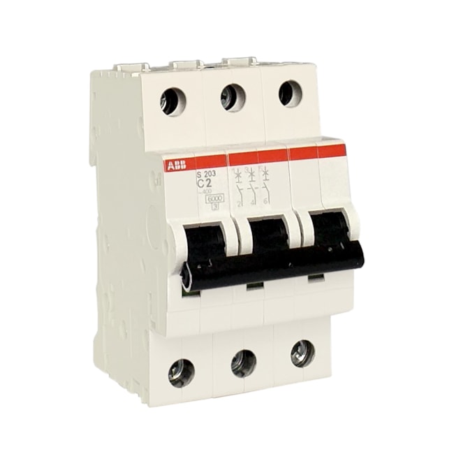 Mini Disjuntor | Tripolar 50A | S203-C2 | ABB Mini Disjuntor | Tripolar 50A | S203-C2 | ABB