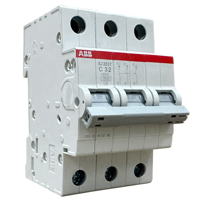 Mini Disjuntor Tripolar ABB SJ203T-C32 32A 3kA 400V