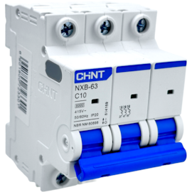 Mini Disjuntor Tripolar Chint 10A NXB-63 3P C10 6KA