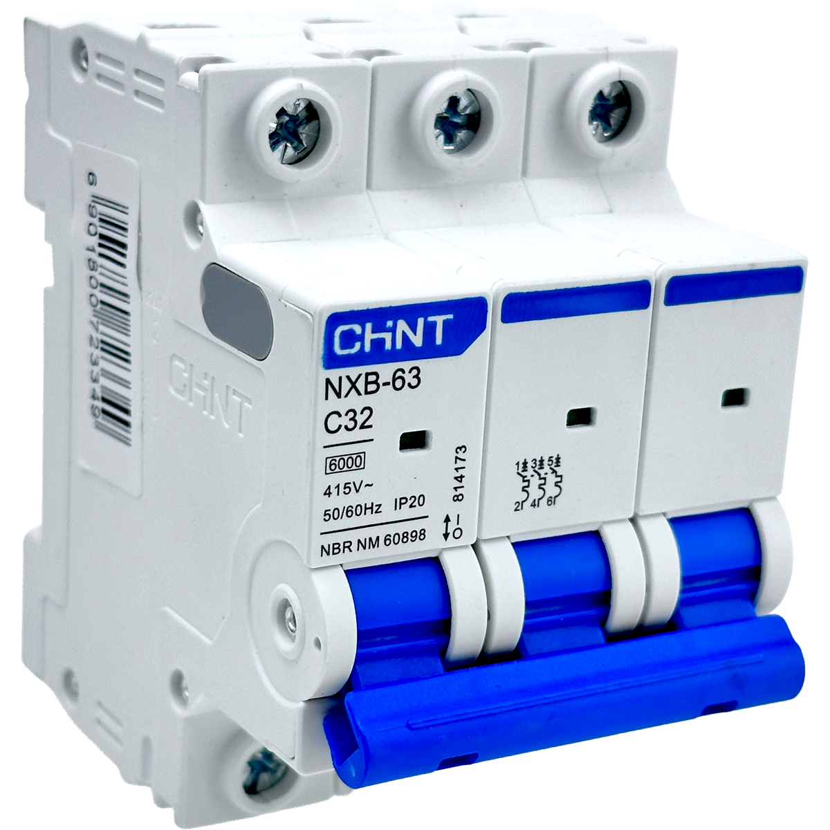 Mini Disjuntor Tripolar Chint 32A NXB-63 3P C32 6KA - Proteção