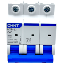 Mini Disjuntor Tripolar Chint 40A NXB-63 3P C40 6KA
