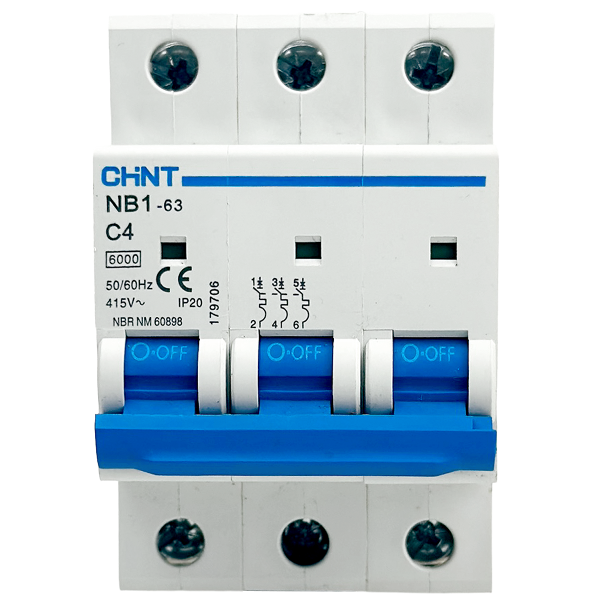 Mini Disjuntor | Tripolar 25A | NB1-63 C25 | Chint