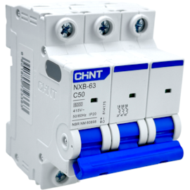 Mini Disjuntor Tripolar Chint 50A NXB-63 3P C50 6KA