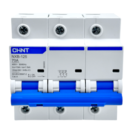 Mini Disjuntor Tripolar Chint 70A NXB-125 3P C70 10KA Mini Disjuntor Tripolar Chint 70A NXB-125 3P C70 10KA