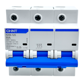 Mini Disjuntor Tripolar Chint 80A NXB-125 3P C80 10KA Mini Disjuntor Tripolar Chint 80A NXB-125 3P C80 10KA