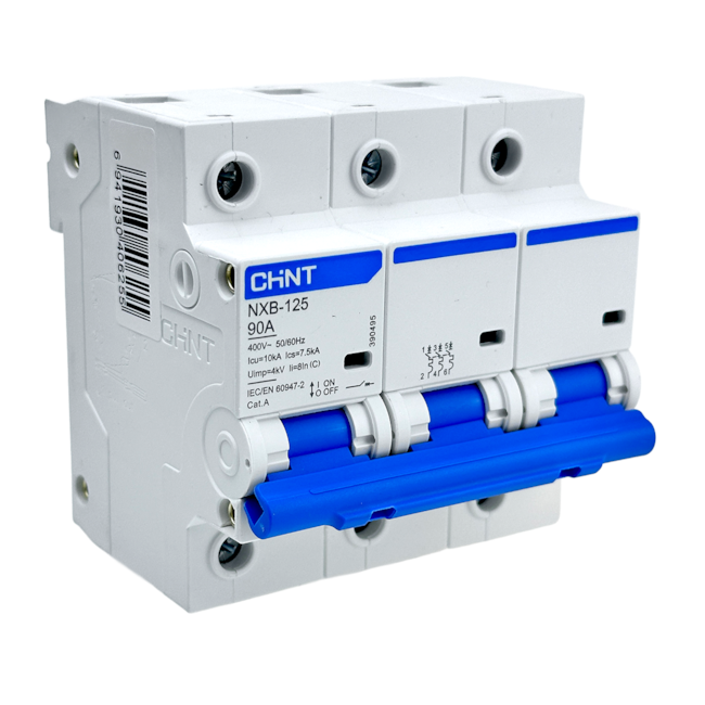Mini Disjuntor Tripolar Chint 90A NXB-125 3P C90 10KA