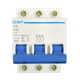 Mini Disjuntor Tripolar Chint EB 3P C50 50A 240/415V 4.5KA Mini Disjuntor Tripolar Chint EB 3P C50 50A 240/415V 4.5KA