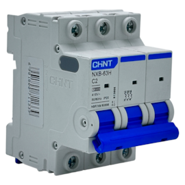 Mini Disjuntor Tripolar Chint NXB-63H 3P Curva C 2A 10kA
