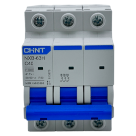 Mini Disjuntor Tripolar Chint NXB-63H 3P Curva C 40A 10kA