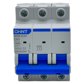 Mini Disjuntor Tripolar Chint NXB-63H 3P Curva C 63A 10kA