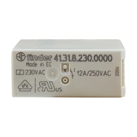 Mini Relé | 1 Contato Reversível 12A 230Vca Compatível com a base da Série 95 | 41.31.8.230.0000  | Finder