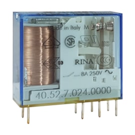 Mini Relé | 2 Reversíveis 8A 24V Compatível com a base da Série 95 | 40.52.7.024.0000 | Finder Mini Relé | 2 Reversíveis 8A 24V Compatível com a base da Série 95 | 40.52.7.024.0000 | Finder