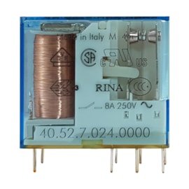 Mini Relé | 2 Reversíveis 8A 24V Compatível com a base da Série 95 | 40.52.7.024.0000 | Finder Mini Relé | 2 Reversíveis 8A 24V Compatível com a base da Série 95 | 40.52.7.024.0000 | Finder