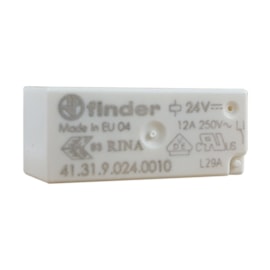 Mini Relé | Contato Reversível 12A 24Vcc  Compatível com a base da Série 95 | 41.31.9.024.0010 | Finder Mini Relé | Contato Reversível 12A 24Vcc  Compatível com a base da Série 95 | 41.31.9.024.0010 | Finder