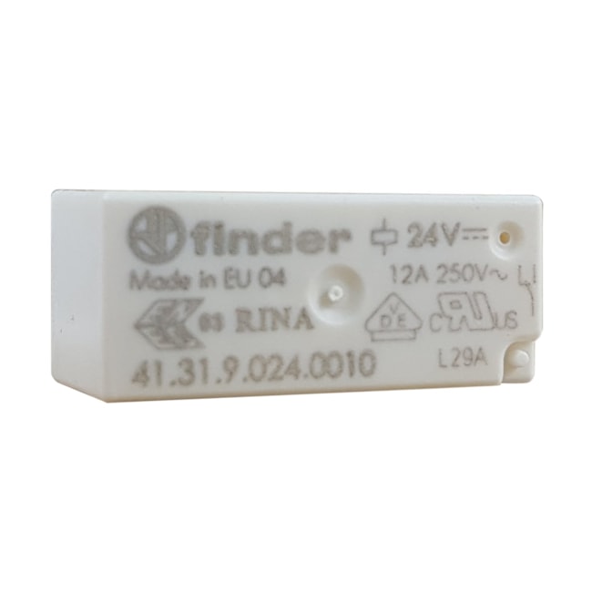 Mini Relé | Contato Reversível 12A 24Vcc Compatível com a base da Série 95 | 41.31.9.024.0010 | Finder Mini Relé | Contato Reversível 12A 24Vcc Compatível com a base da Série 95 | 41.31.9.024.0010 | Finder