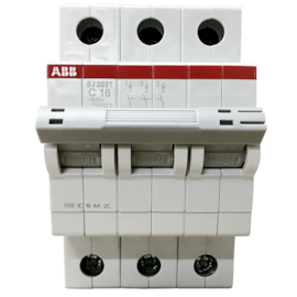 Minidisjuntor ABB Tripolar SJ203T-C16 2TAZ144300R0164 Minidisjuntor ABB Tripolar SJ203T-C16 2TAZ144300R0164