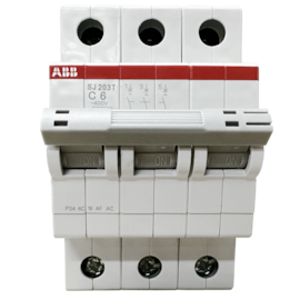 Minidisjuntor ABB Tripolar SJ203T-C6 2TAZ144300R0064 Minidisjuntor ABB Tripolar SJ203T-C6 2TAZ144300R0064