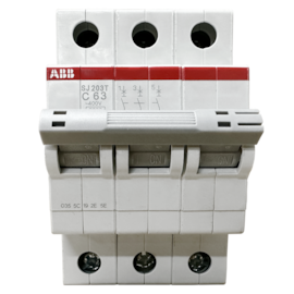 Minidisjuntor ABB Tripolar SJ203T-C63 2TAZ144300R0634 Minidisjuntor ABB Tripolar SJ203T-C63 2TAZ144300R0634