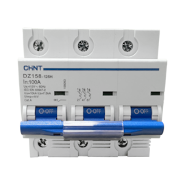 Minidisjuntor Tripolar Chint 100A 10kA DZ158-125H Minidisjuntor Tripolar Chint 100A 10kA DZ158-125H