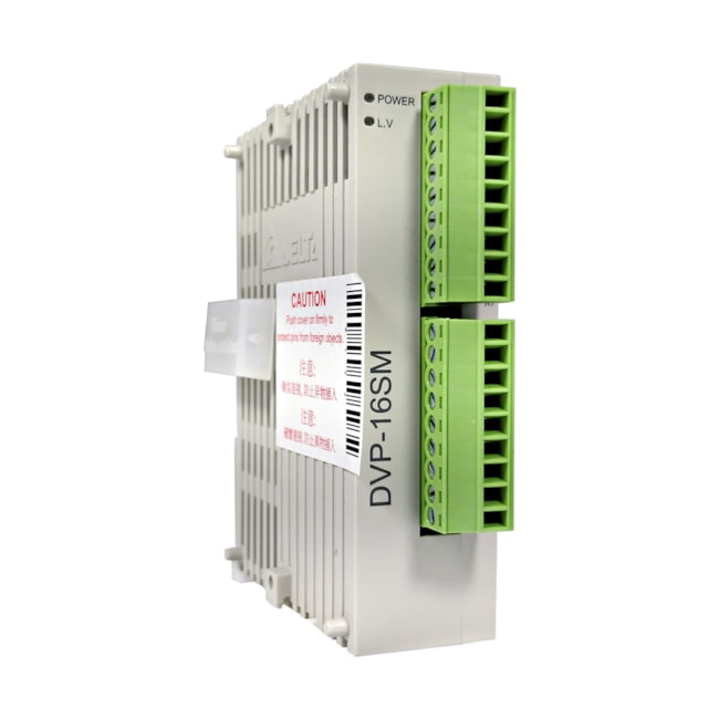 Módulo de Expansão Delta DVP16SM11N 16ED NPN/PNP 24V p/ CLP Módulo de Expansão Delta DVP16SM11N 16ED NPN/PNP 24V p/ CLP