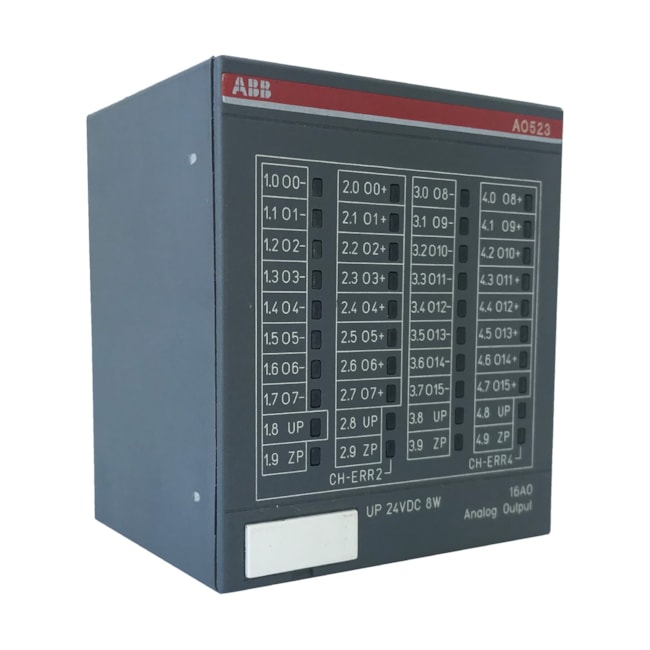 Módulo de Saída Analógica ABB S500 AO523 24V 16AO Módulo de Saída Analógica ABB S500 AO523 24V 16AO