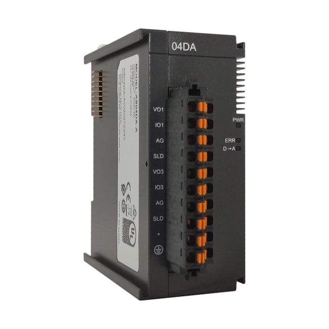 Módulo de Saída Analógico | 4 Canais 1.2W/3W 250us/canal | AS04DA-A | Delta Módulo de Saída Analógico | 4 Canais 1.2W/3W 250us/canal | AS04DA-A | Delta