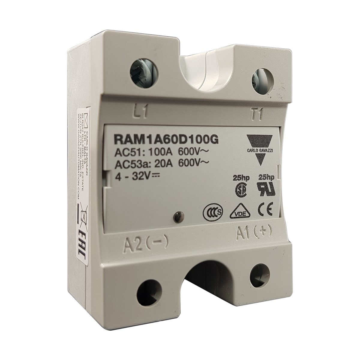 Relè A Stato Solido RD0605-D – 3-32V 60A – Sostitutivo Per Carlo Gavazzi – Montaggio A Vite