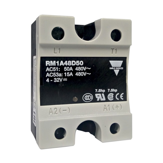 Relé de Estado Sólido | 4-32VDC 50A | RM1A48D50 | Carlo Gavazzi Relé de Estado Sólido | 4-32VDC 50A | RM1A48D50 | Carlo Gavazzi