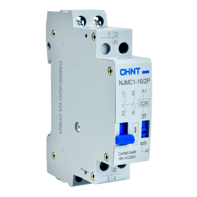 Relé de Impulso Chint NJMC1-16/2P 16A 24VCC Relé de Impulso Chint NJMC1-16/2P 16A 24VCC
