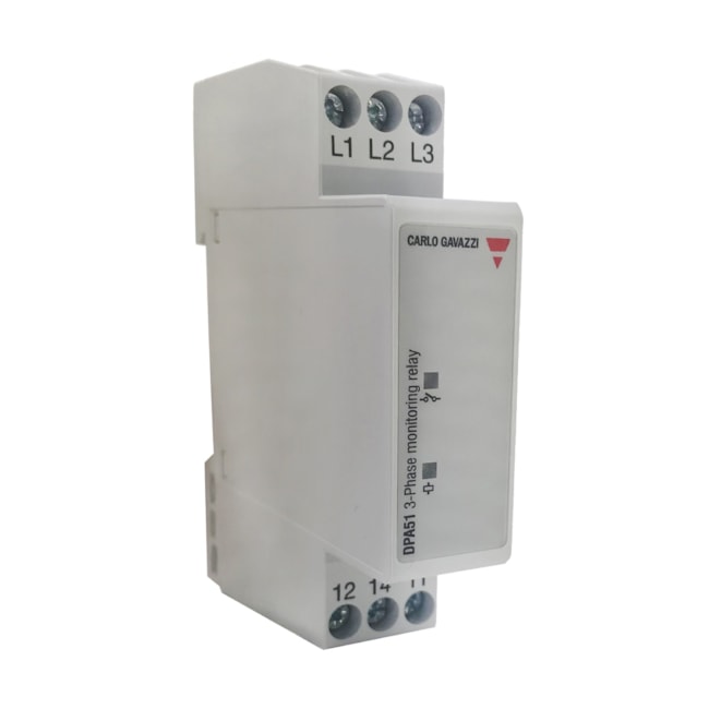 Relé de Monitoramento Carlo Gavazzi 3F 208/480VCA DPA51CM44 Relé de Monitoramento Carlo Gavazzi 3F 208/480VCA DPA51CM44