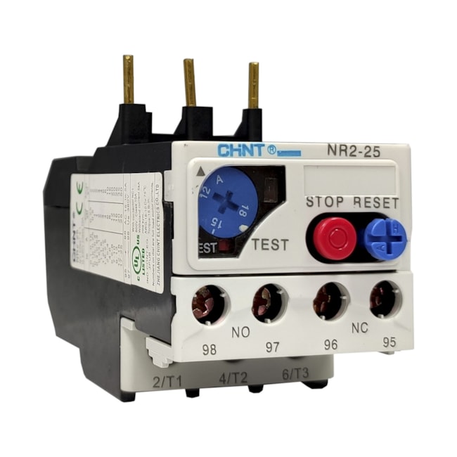 Relé de Sobrecarga Térmico Chint 1NA+1NF 12/18A NR2-25 Relé de Sobrecarga Térmico Chint 1NA+1NF 12/18A NR2-25