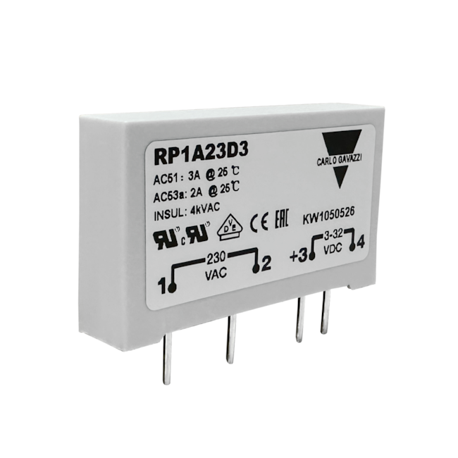 Relé Estado Sólido Carlo Gavazzi Monofásico 230VAC RP1A23D3 Relé Estado Sólido Carlo Gavazzi Monofásico 230VAC RP1A23D3