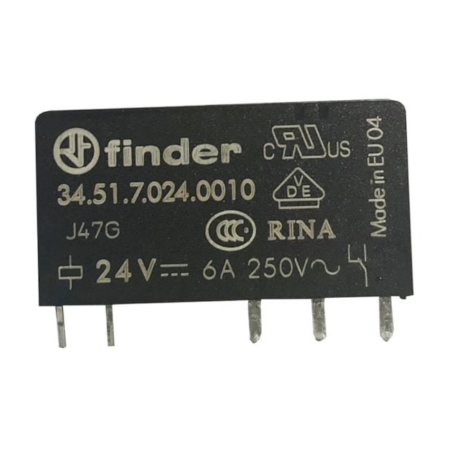 Relé Industrial Finder 34.51.7.024.0010 6A 24VCC Relé Industrial Finder 34.51.7.024.0010 6A 24VCC