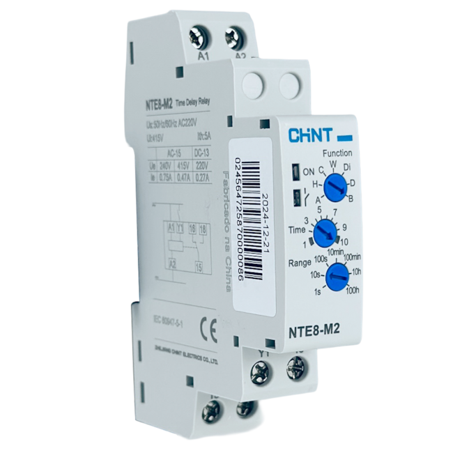 Relé Temporizador Chint NTE8-M2 1segundo-100horas AC220V