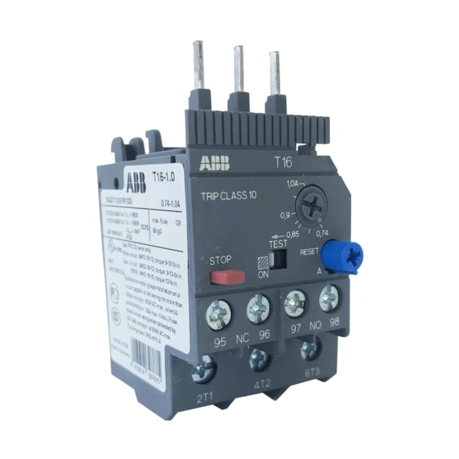Relé Térmico de Sobrecarga ABB 0,74...1,00A T16-1.0 Relé Térmico de Sobrecarga ABB 0,74...1,00A T16-1.0