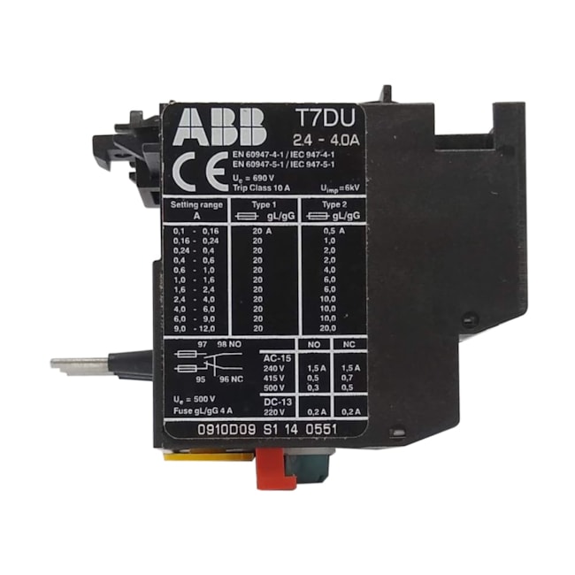 Relè Termico Di Sovracorrente ABB T7 DU 2,4 – Nuovo Non Utilizzato – Senza Imballo Originale