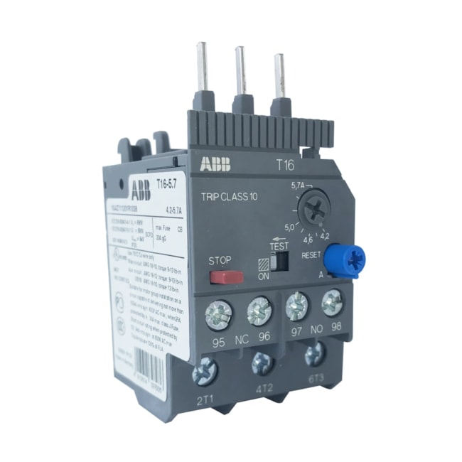 Relé Térmico de Sobrecarga ABB 4,20...5,70A T16-5.7 Relé Térmico de Sobrecarga ABB 4,20...5,70A T16-5.7
