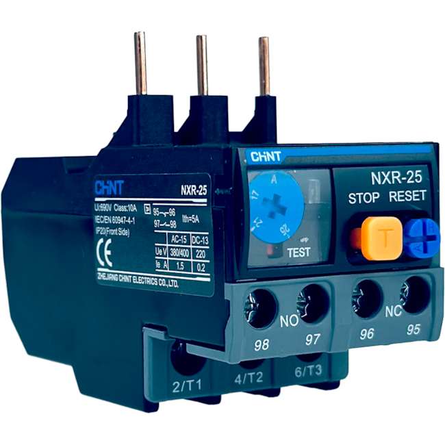 Relé Térmico de Sobrecarga Chint NXR-25 17A-25A Relé Térmico de Sobrecarga Chint NXR-25 17A-25A
