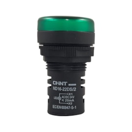 Sinaleiro Chint ND16-22DS/2 Verde LED 24V AC/DC Sinaleiro Chint ND16-22DS/2 Verde LED 24V AC/DC