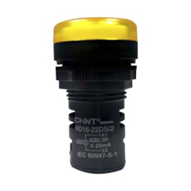 Sinaleiro Iluminado Chint ND16-22DS/2 Amarelo - 24V LED Sinaleiro Iluminado Chint ND16-22DS/2 Amarelo - 24V LED