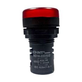 Sinaleiro Iluminado Chint ND16-22DS/2 Vermelho 24V LED